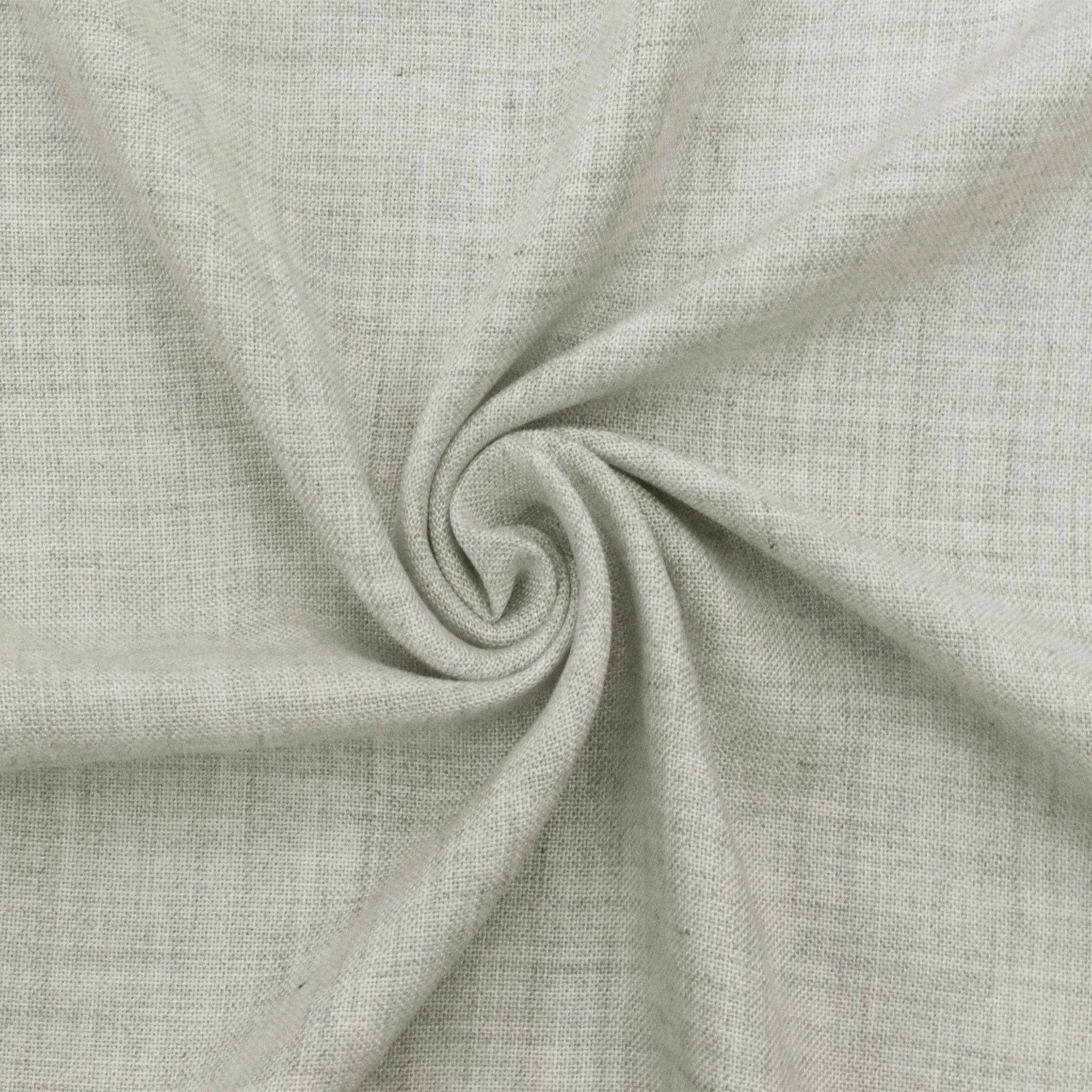 1 3/4 YD PC-Light Gray-White Cotton-Rayon Cross Hatch Woven Fabric