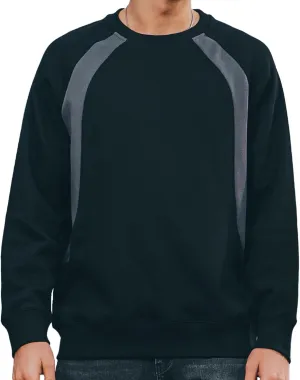 330G Heavy American Casual Sweatshirt Men Autumn Fashion Brand Splicing Contrast Color Round Neck Loose Bottoming Shirt