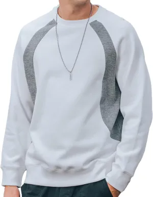 330G Heavy American Casual Sweatshirt Men Autumn Fashion Brand Splicing Contrast Color Round Neck Loose Bottoming Shirt