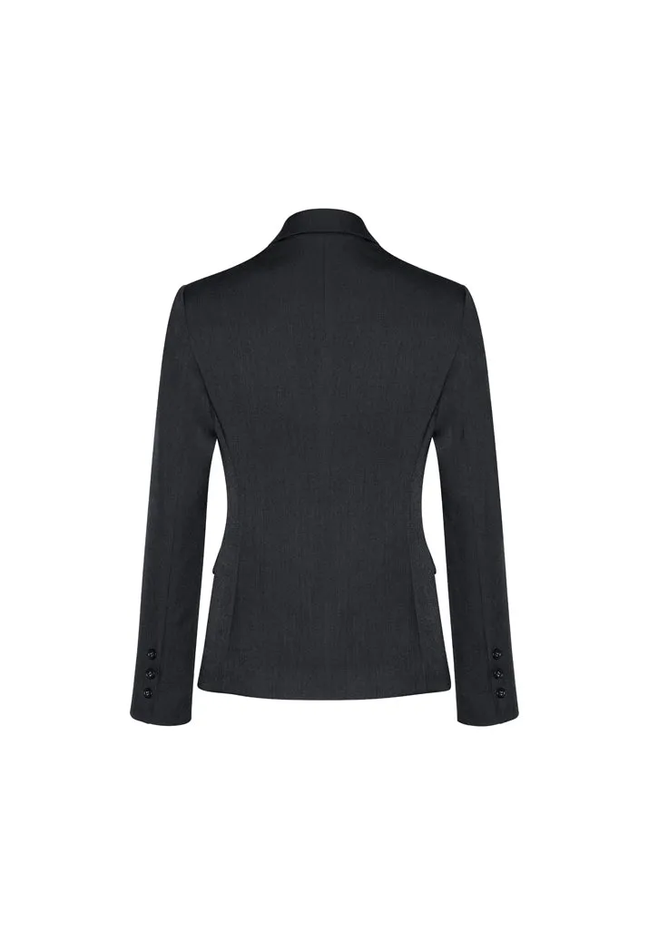 64019 - Biz Corporates - Comfort Wool Stretch Womens Two Button Mid Length Jacket