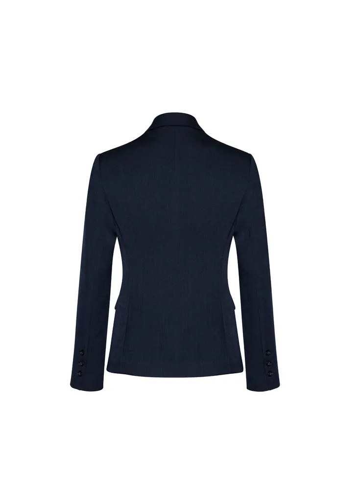 64019 - Biz Corporates - Comfort Wool Stretch Womens Two Button Mid Length Jacket