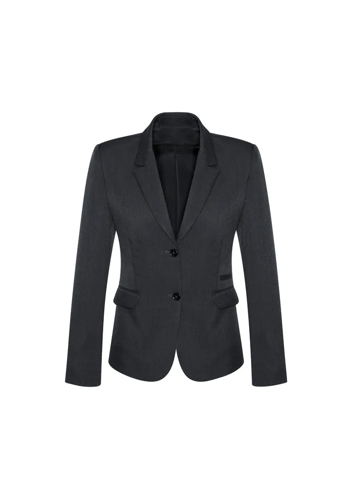 64019 - Biz Corporates - Comfort Wool Stretch Womens Two Button Mid Length Jacket