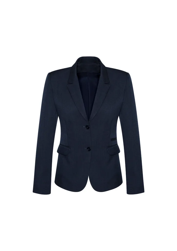 64019 - Biz Corporates - Comfort Wool Stretch Womens Two Button Mid Length Jacket