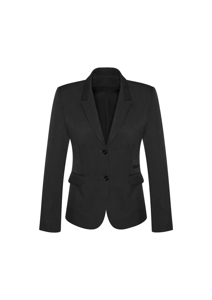 64019 - Biz Corporates - Comfort Wool Stretch Womens Two Button Mid Length Jacket