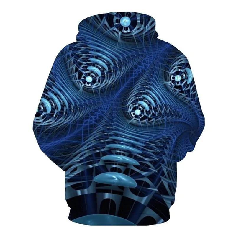 Abstract Sweatshirts men Psychedelic 3d Printed Dizziness Sweatshirt Printed Metal Hooded Casual
