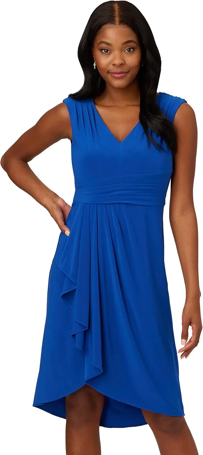 Adrianna Papell Women's Draped Jersey Asymmetric Dress