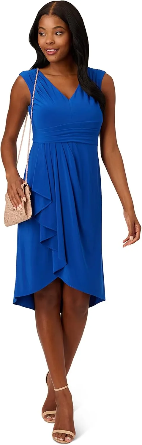 Adrianna Papell Women's Draped Jersey Asymmetric Dress