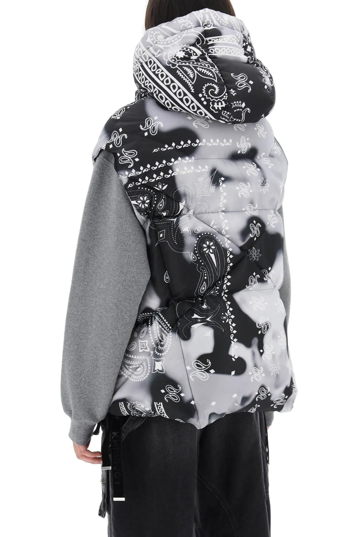 bandana print iconic down vest