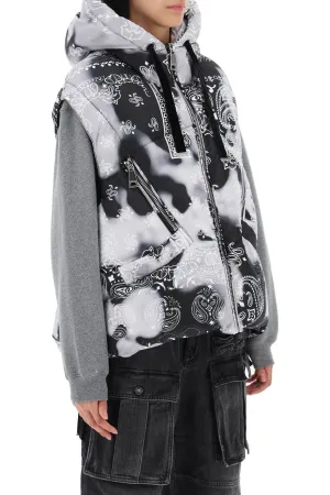 bandana print iconic down vest