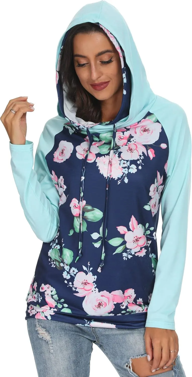Barlver Women's Casual Hoodies Color Block Long Sleeve Drawstring Sweatshirts 1/4 Zip Pullover Lightweight Tops with Pocket