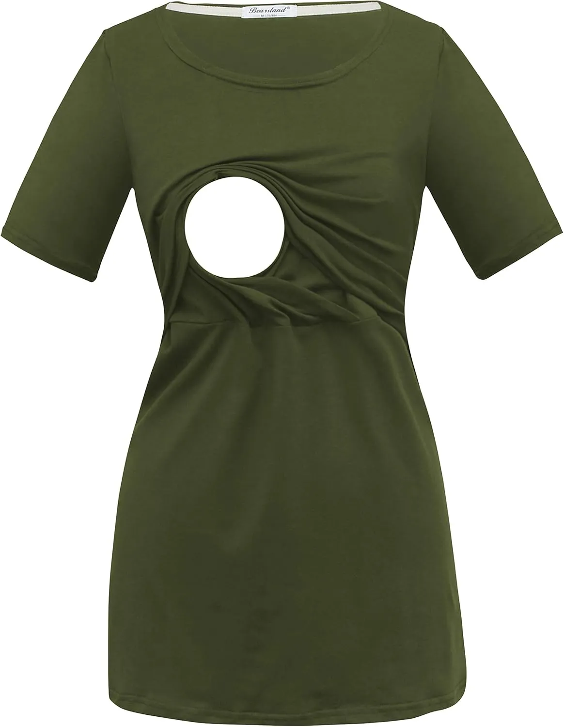 Bearsland Women's 3 Packs Cotton Maternity Nursing Tops Short Sleeve Breastfeeding Clothes