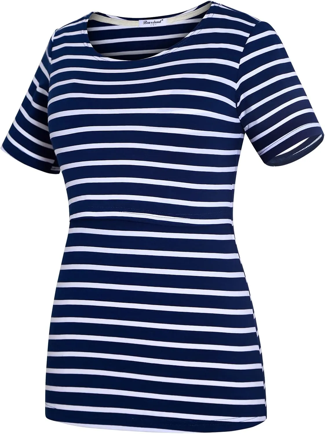 Bearsland Women's 3 Packs Cotton Maternity Nursing Tops Short Sleeve Breastfeeding Clothes