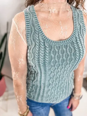 Beige Lace Layering Top