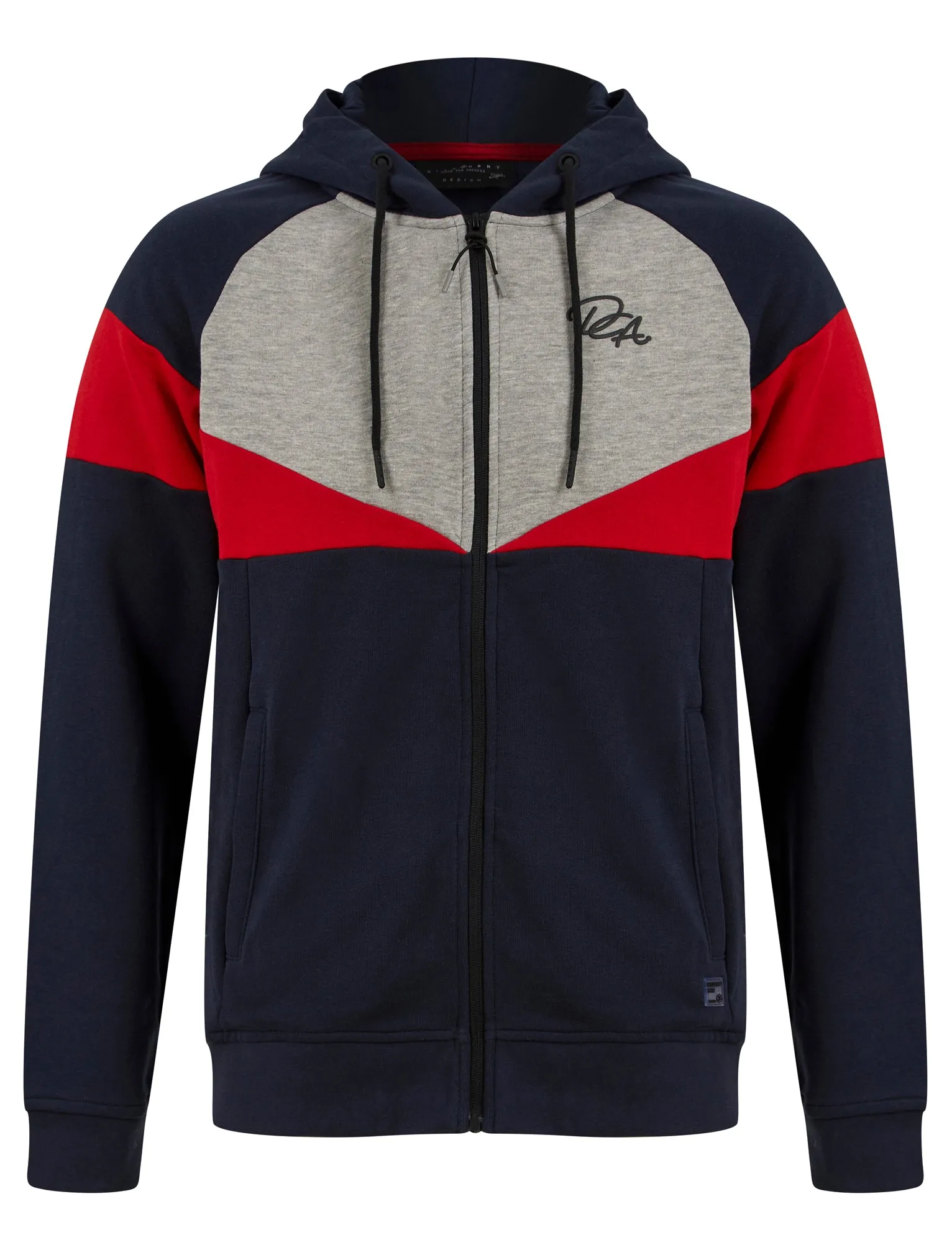 Bifrost Colour Block Zip Through Hoodie in Sky Captain Navy - Dissident