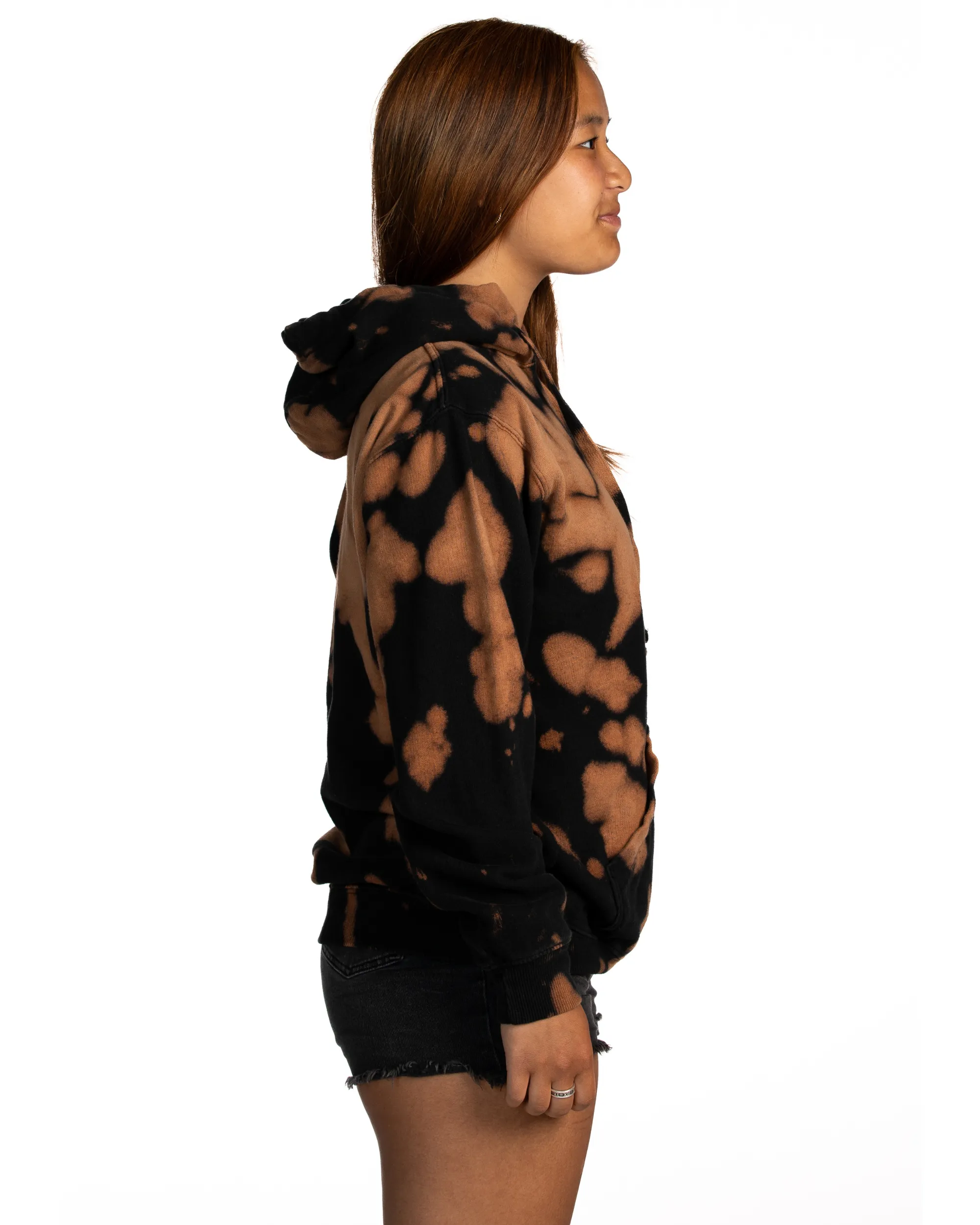 Bleach Wash Premium Fleece Hoodie - Gobi