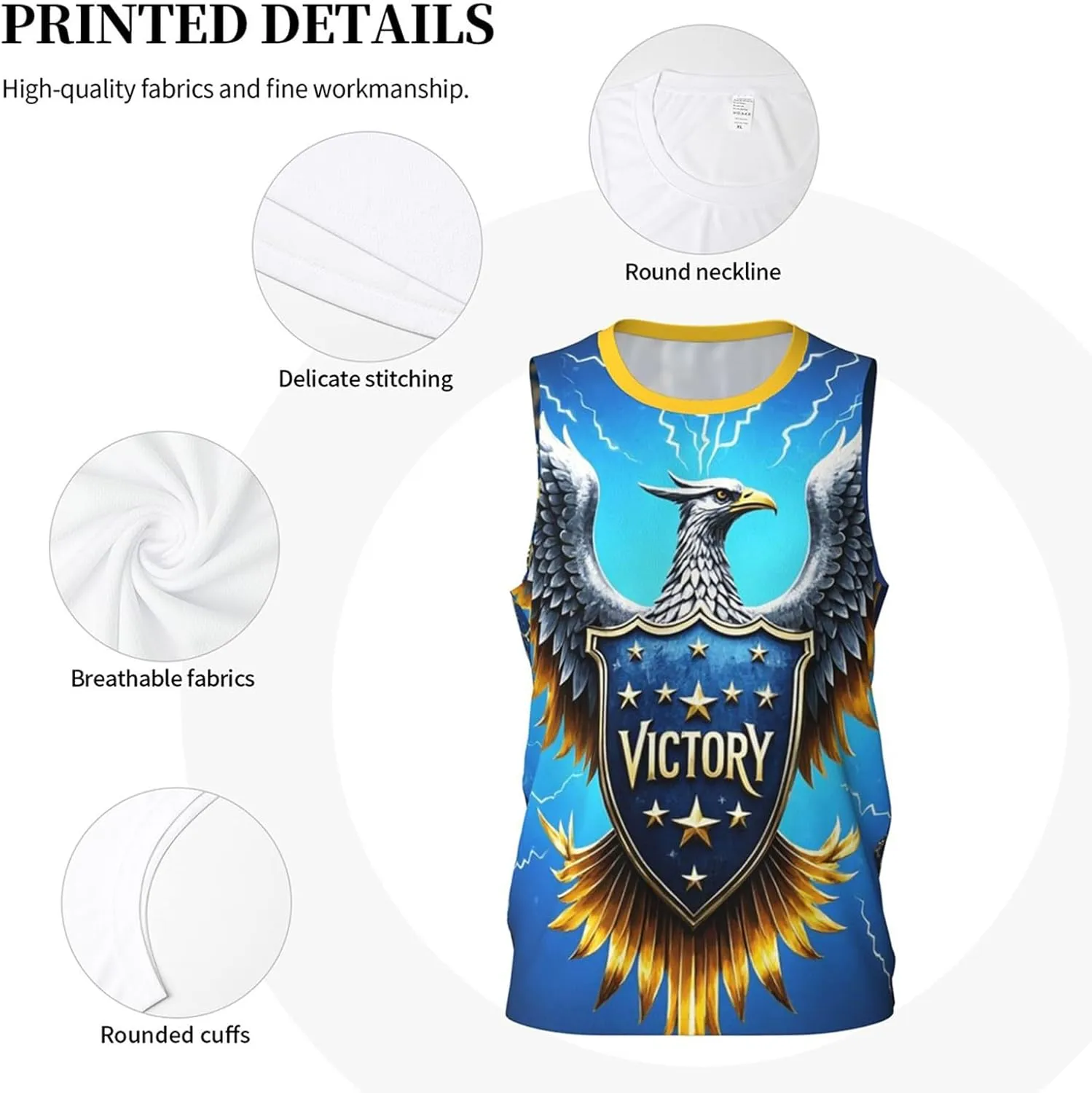 Blue Sleeveless Victory Jersey, Leading The Fashion, Sports Undershirt, Riding Tops