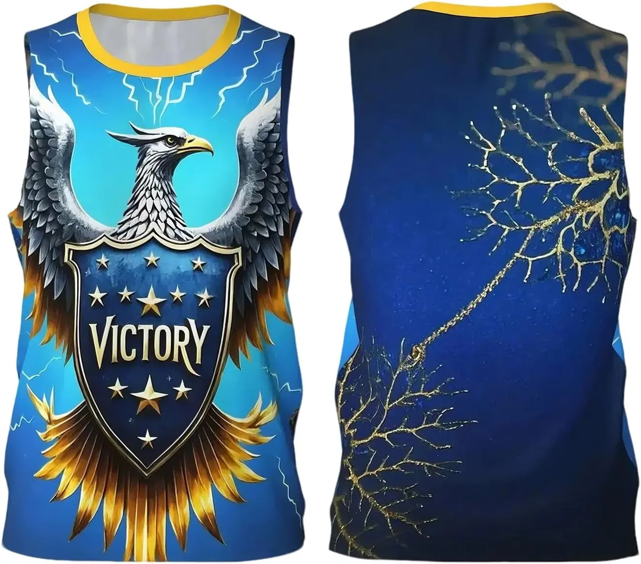 Blue Sleeveless Victory Jersey, Leading The Fashion, Sports Undershirt, Riding Tops