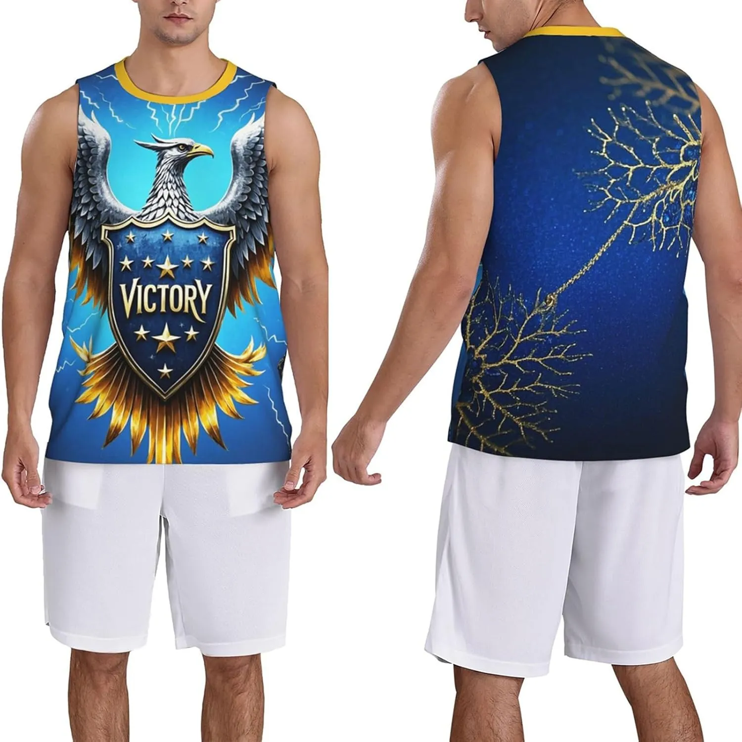 Blue Sleeveless Victory Jersey, Leading The Fashion, Sports Undershirt, Riding Tops