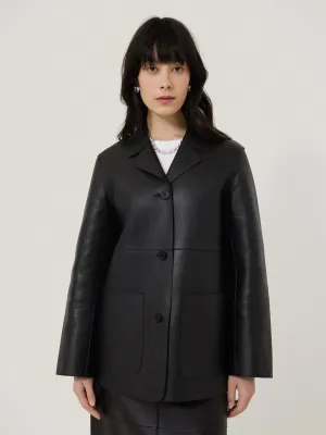 Bonded Leather Jacket | Black