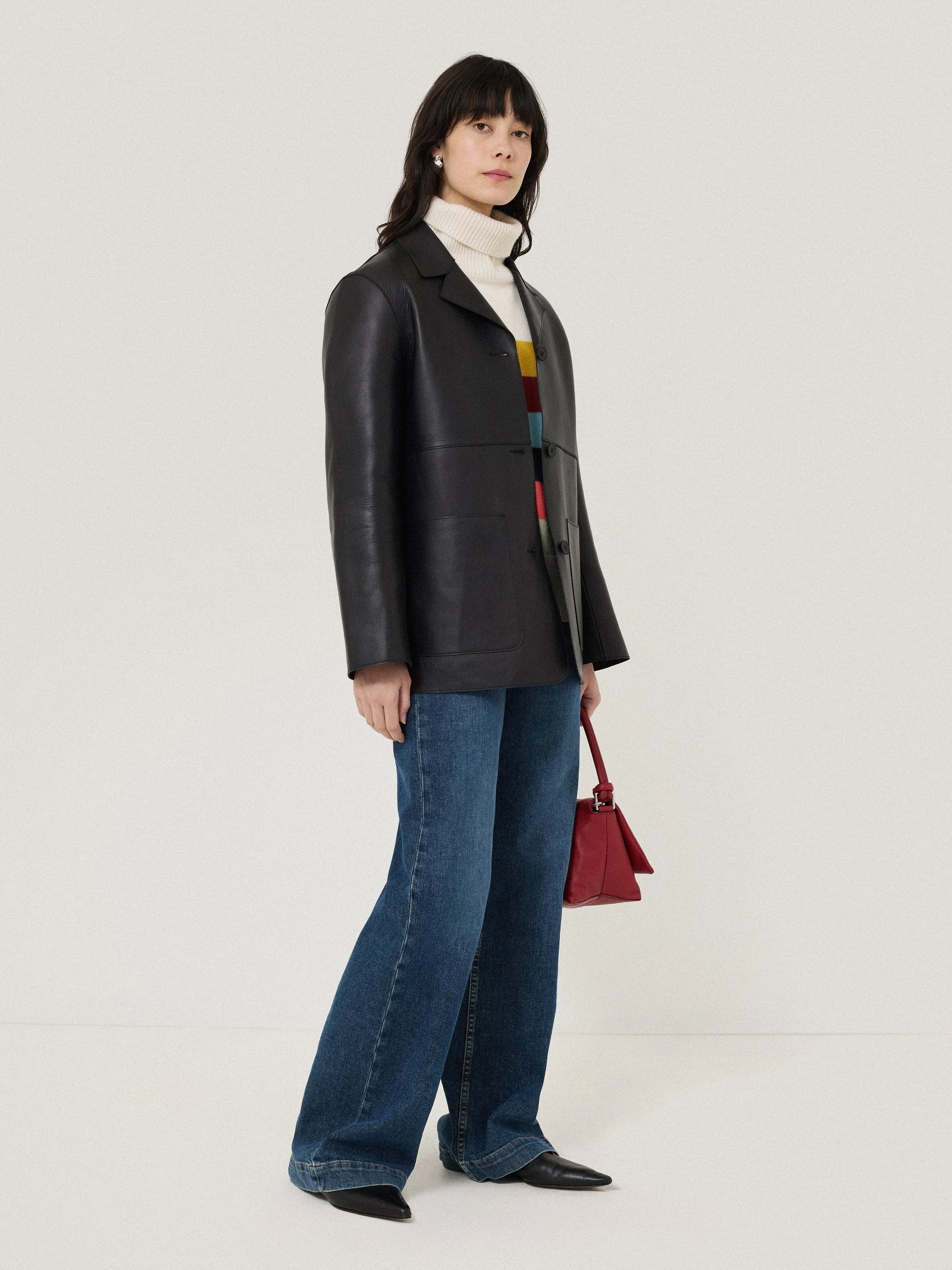 Bonded Leather Jacket | Black