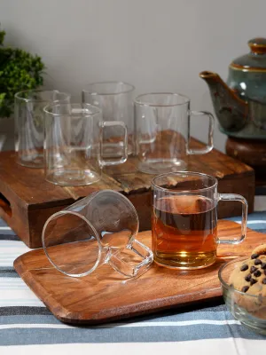Borosilicate Glass Mugs |  200ml | Set of 6