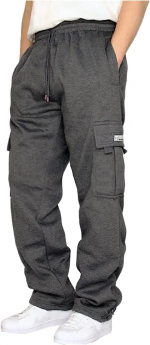 Cargo Pants for Men Baggy Sweatpants Plus Size Drawstring Straight Leg Work Pants with Pockets Jogger Hiking Pants