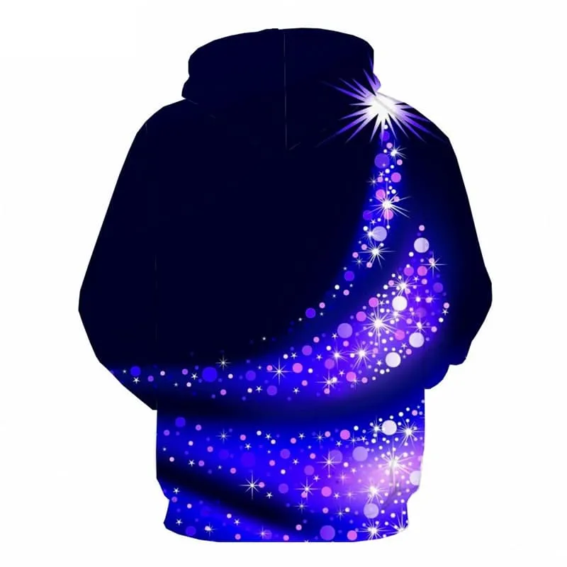 Christmas Sweatshirts men New Year Hoody Anime Party Hooded Casual Purple Hoodie Print