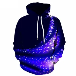 Christmas Sweatshirts men New Year Hoody Anime Party Hooded Casual Purple Hoodie Print