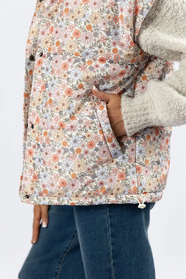 Cool Down Multi Floral Printed Puffer Vest FINAL SALE