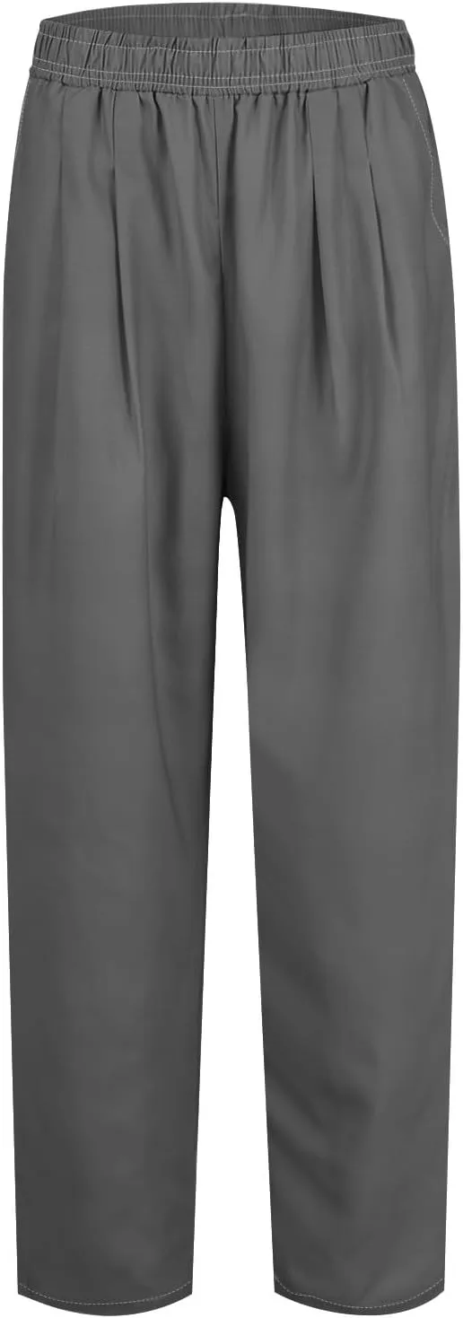 Cotton Linen Trouser Pants for Women Boho Beach Capris Pants 2024 Casual Summer Lightweight Drawstring Pants Pockets