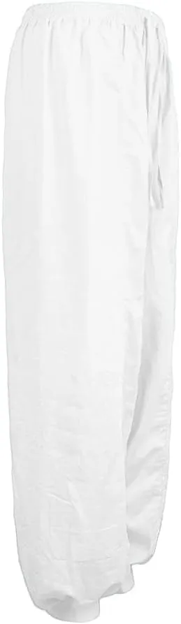 Cotton Pants for Women Dress Beach Baggy Waist Pants with Pockets Plain Color Hiking Palazzo Pants for Women Dance