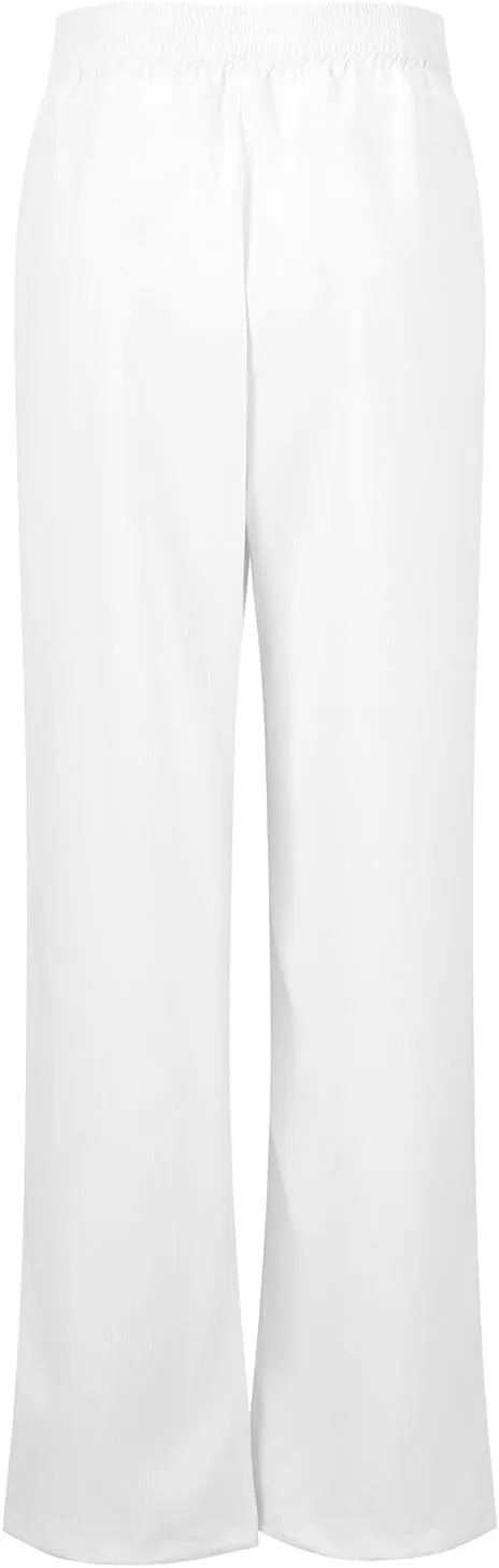 Crossover Linen Pants Women Summer Casual Loose Flowy Boho Palazzo Pants High Waisted Baggy Wide Leg Beach Trousers
