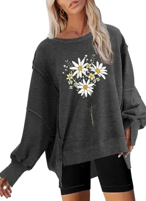 Disamer Womens Crew Neck Sweatshirts Teen Girls Tie Dye Oversized Fall Clothes 2025 Outfits Long Sleeve Pullover Tops