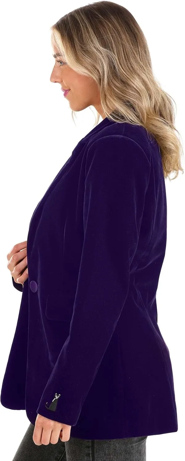 Disney Hocus Pocus Women's Purple Blazer - Officially Licensed Business Casual Jacket