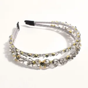 Double Row Jewelled Event Headband (Grey)