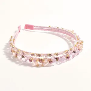 Double Row Jewelled Event Headband (Pink)