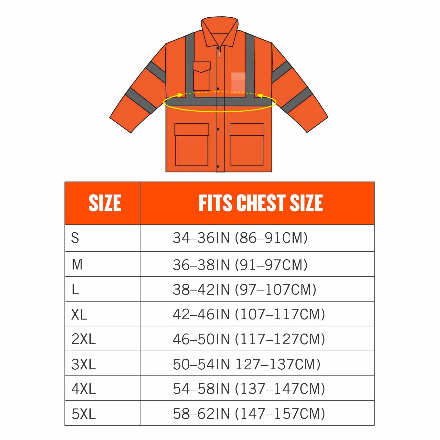Ergodyne 24366 8366 2XL Orange Class 3 Lightweight Hi-Vis Rain Jacket