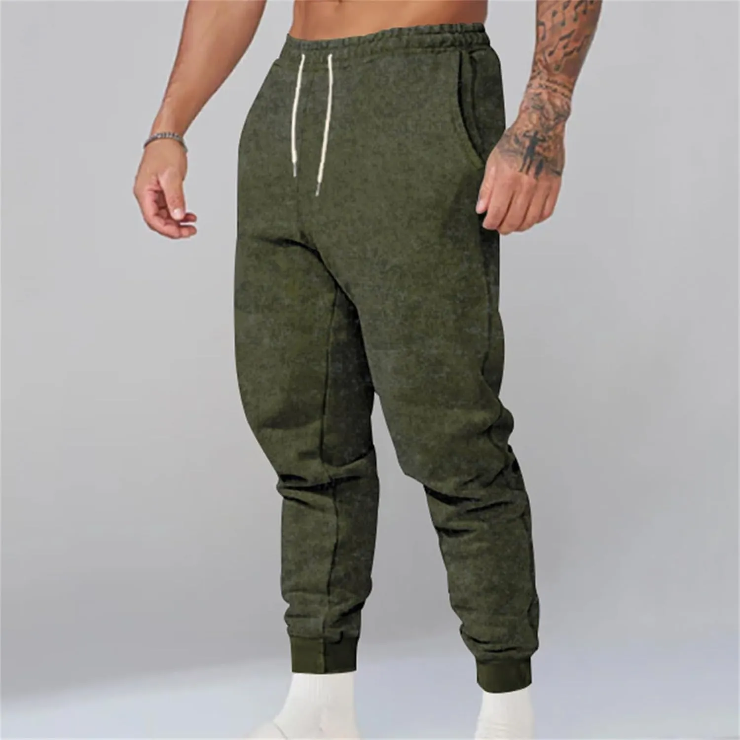 evzosrz Mens Fashion Jogger Pants Sports High Waisted Elastic Slim Fit Drawstring Sweatpants Lightweight Athletic Trousers
