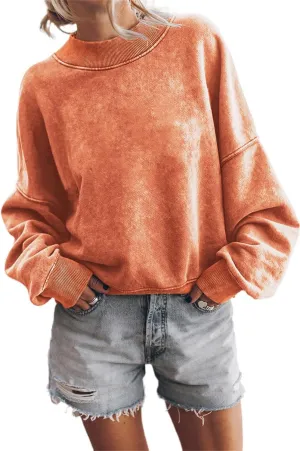 Fronage Women's Crewneck Batwing Long Sleeve Sweatshirt 2023 Fall Oversized Pullover Loose Fit Hoodie Tops
