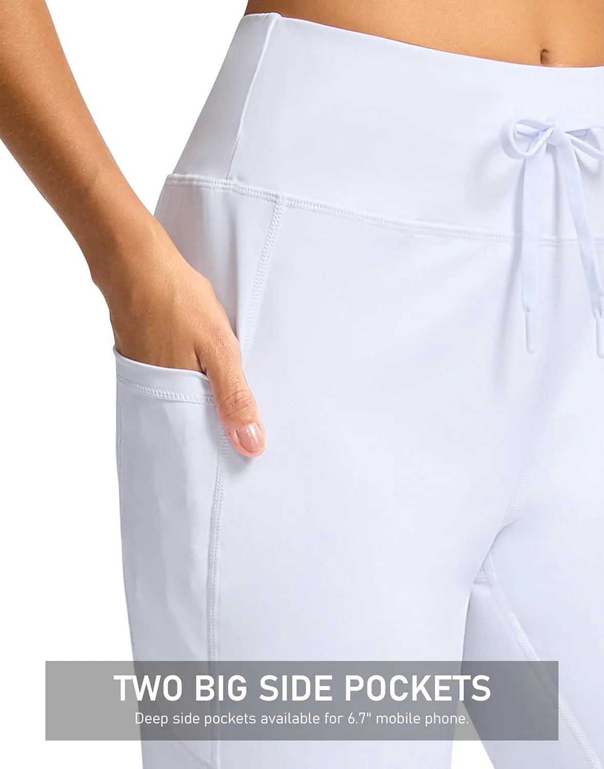 G Gradual Yoga Capri Pants for Women with Pockets High Waist Capris Leggings Tummy Control Straight Workout Summer Crop Pants