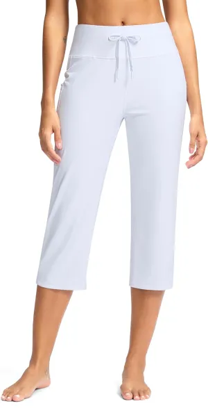 G Gradual Yoga Capri Pants for Women with Pockets High Waist Capris Leggings Tummy Control Straight Workout Summer Crop Pants