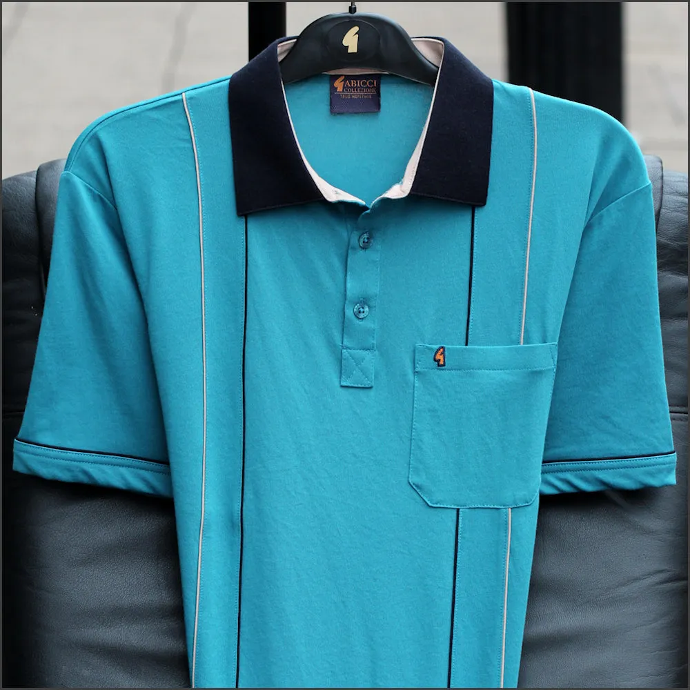 Gabicci X06 Teal Pattern Polo=
