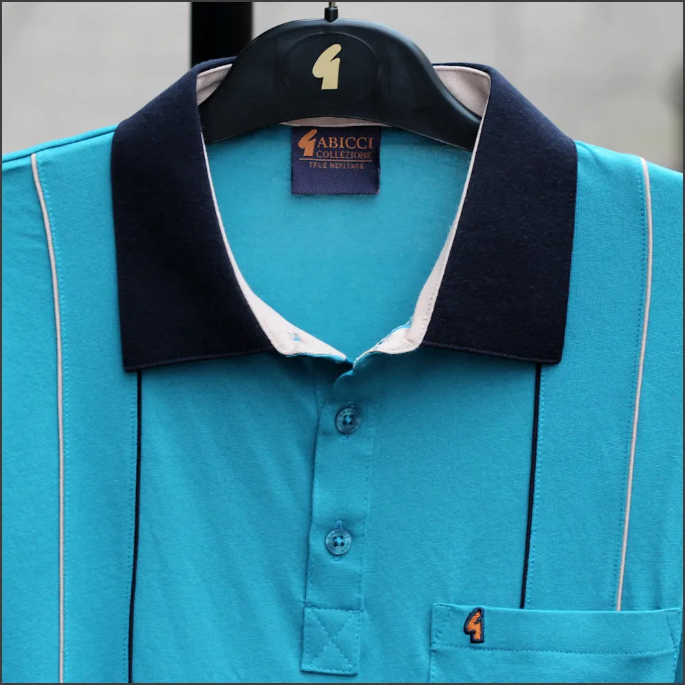Gabicci X06 Teal Pattern Polo=