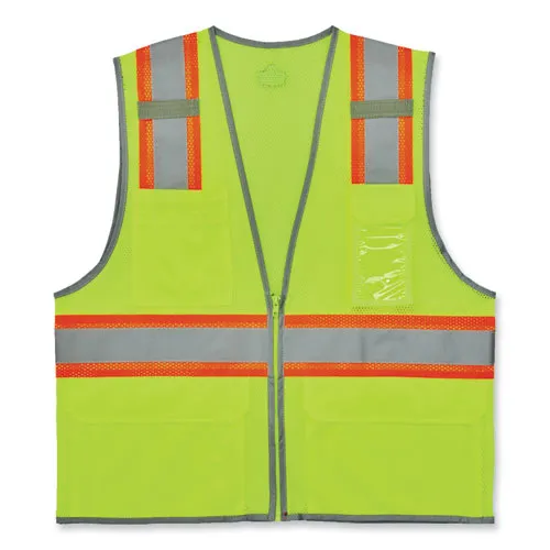 Glowear 8246z-s Single Size Class 2 Two-tone Mesh Vest, Polyester, 3x-large, Lime, Ships In 1-3 Business Days