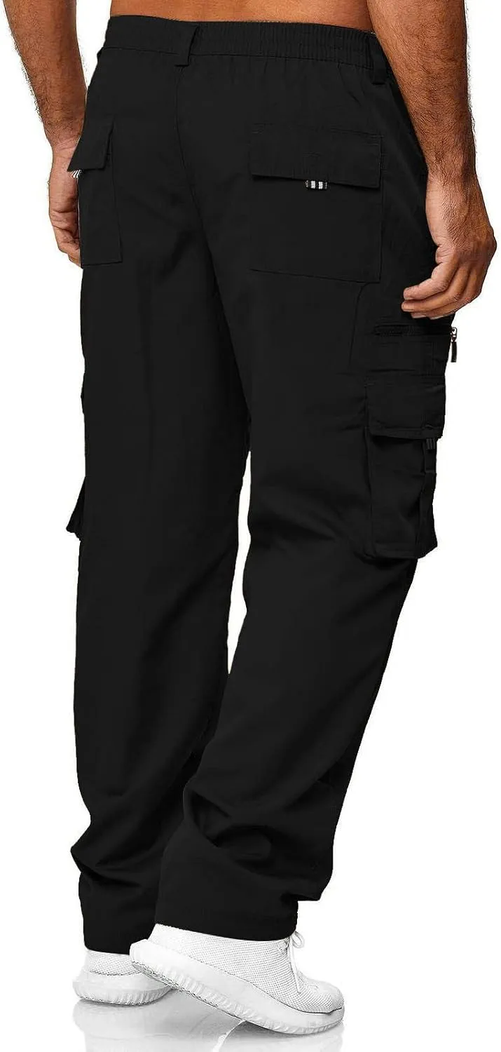 GOFULY Men Cargo Pants Work Ripstop Stretch Slim Fit Sweatpants with Pockets Special Occasions Pants Athletic Baggy Pants