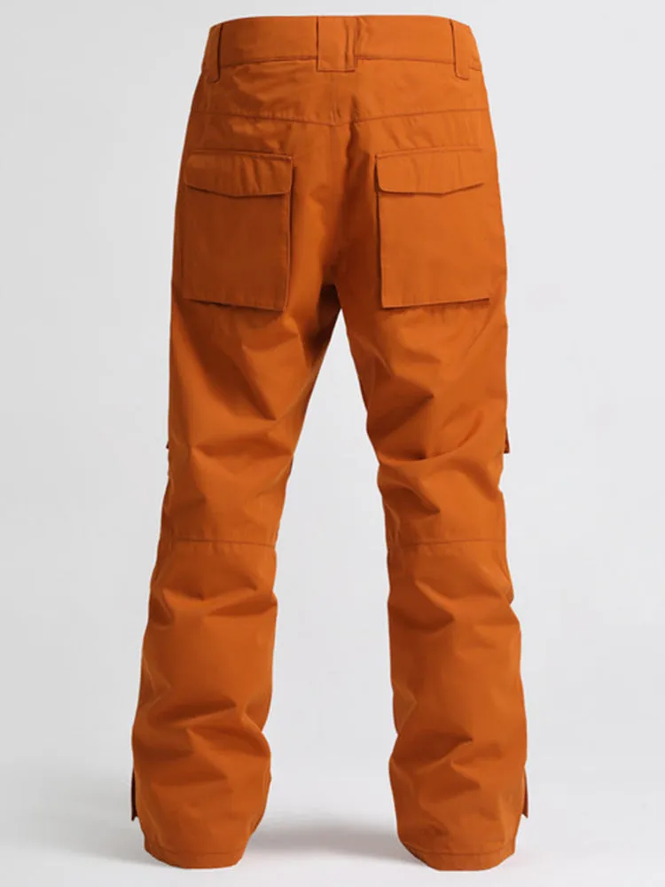 Gsou Snow Men's High Windproof Waterproof Orange Snowboarding Pants & Ski Pants