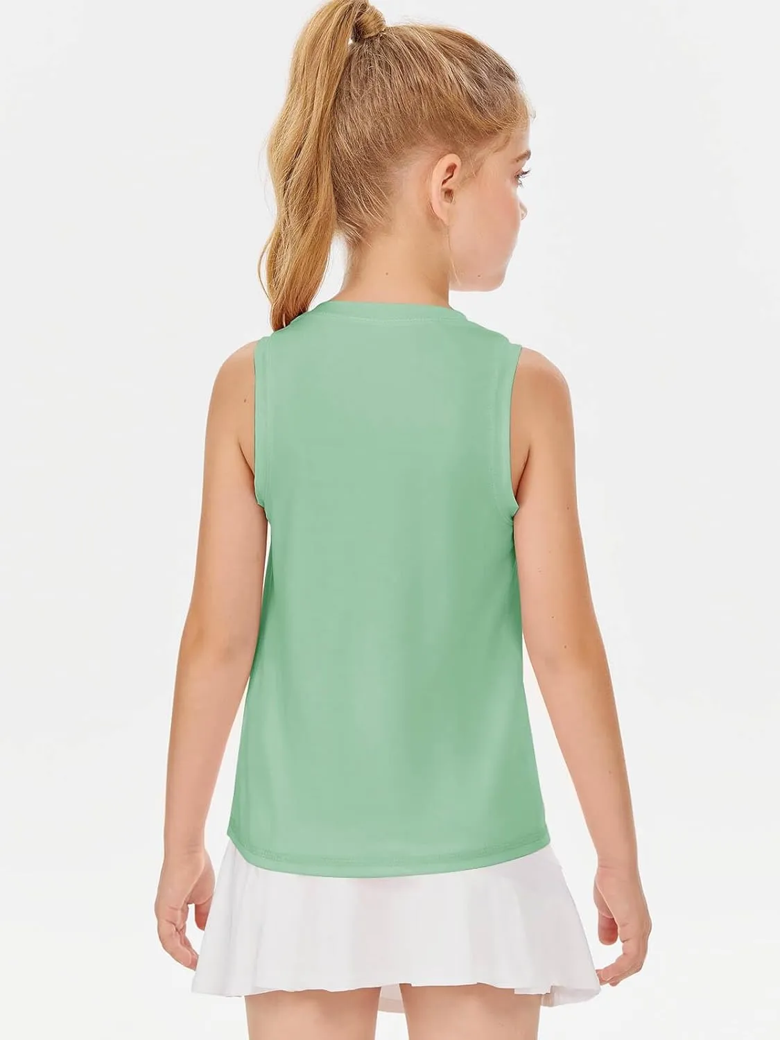 Haloumoning Girls Tank Tops Kids Sleeveless Athletic Lightweight Cute Summer Top Dancewear 5-14 Years
