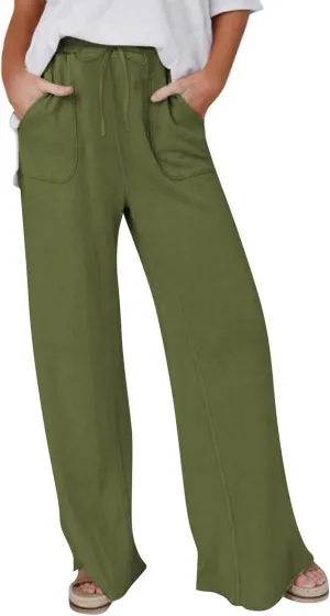High Rise Linen Pants Women Summer Womens Linen Pant Long Length Tall Womans Drawstring Capris Trousers