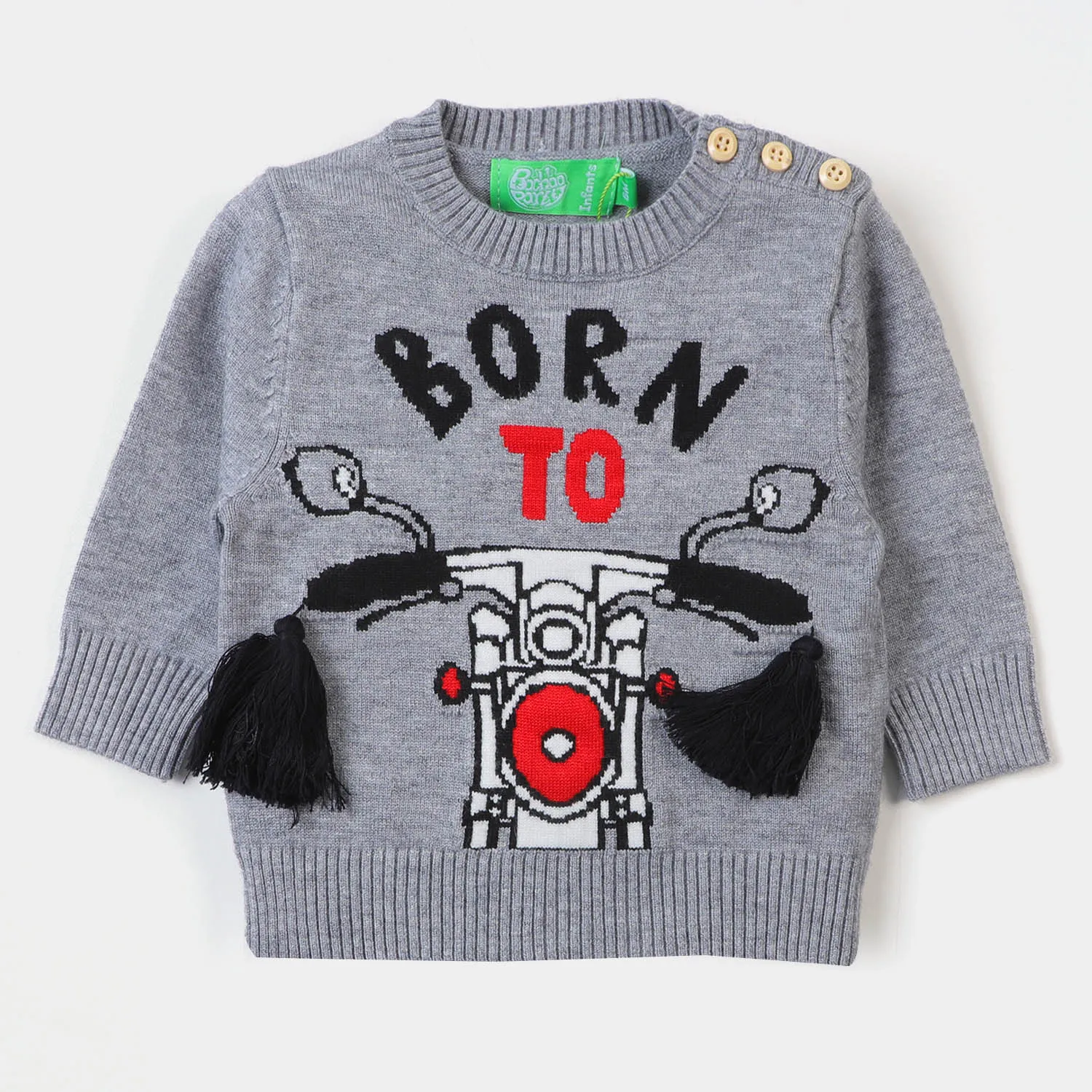 Infant Boys Sweater Born To - GREY