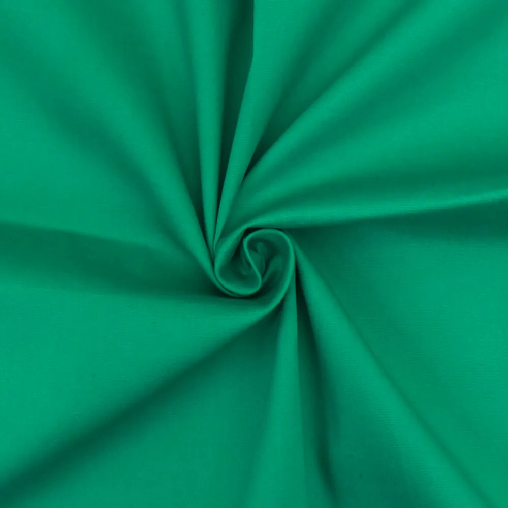 Jade Green Solid Stretch Cotton Poplin Woven Fabric